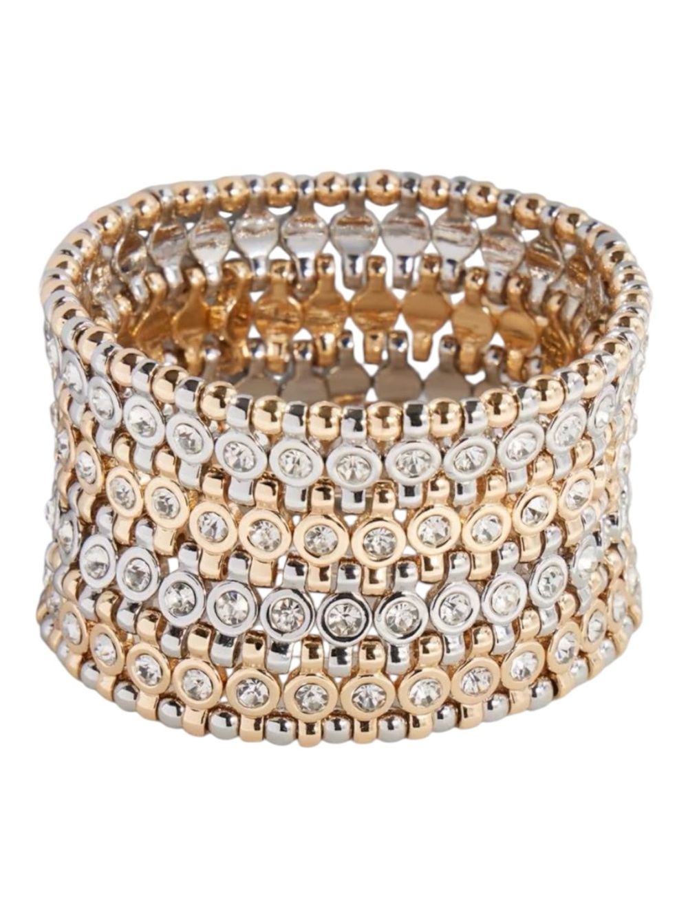 White House Black Market Pavé-Accent Wide Stretch Bracelet